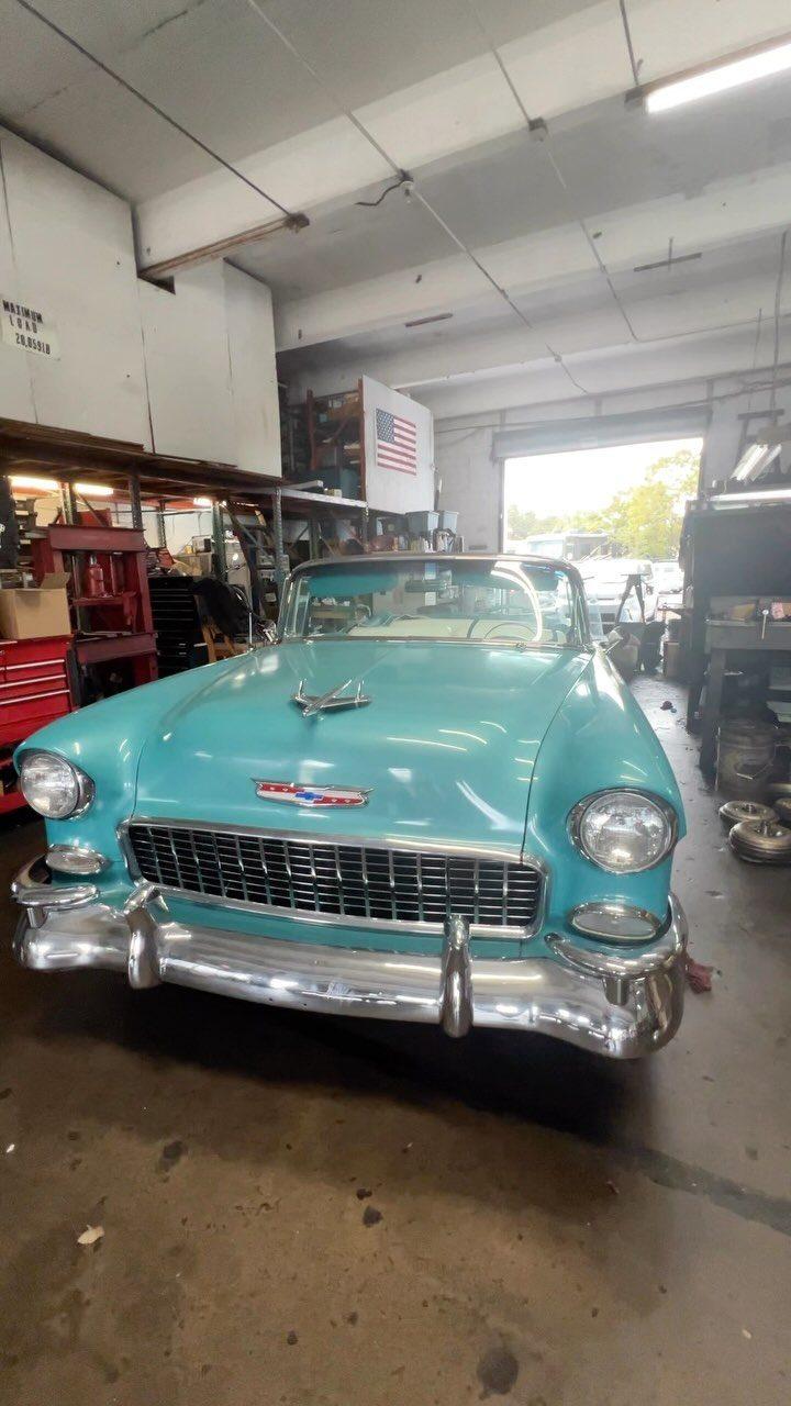 Classic Chevy Bel Air in the service bay